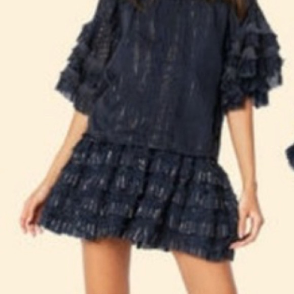 MISA Los Angeles NWT Ashlyn Top and Giulia Bottom Set in XS Beachy Boho Metallic - Picture 12 of 12